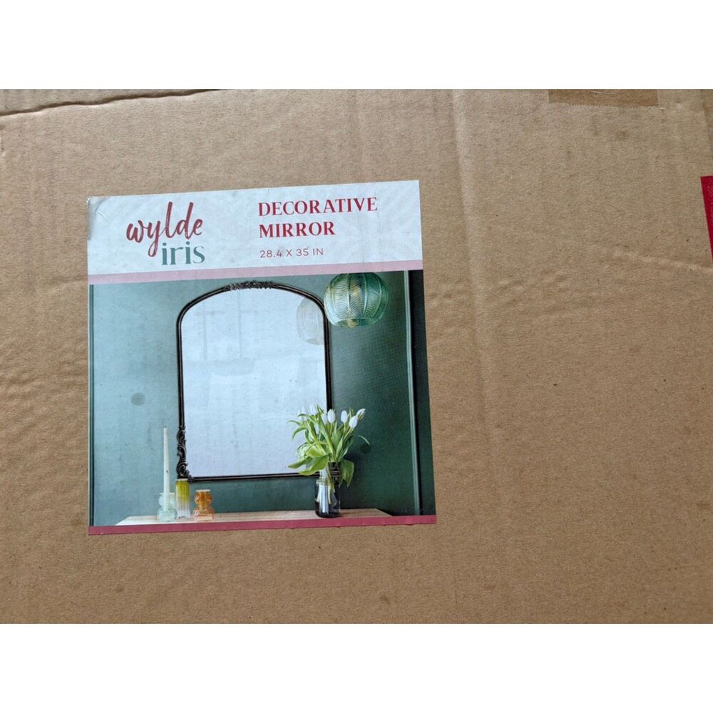 Wylde Iris Decorative Mirror 28.4x35" black